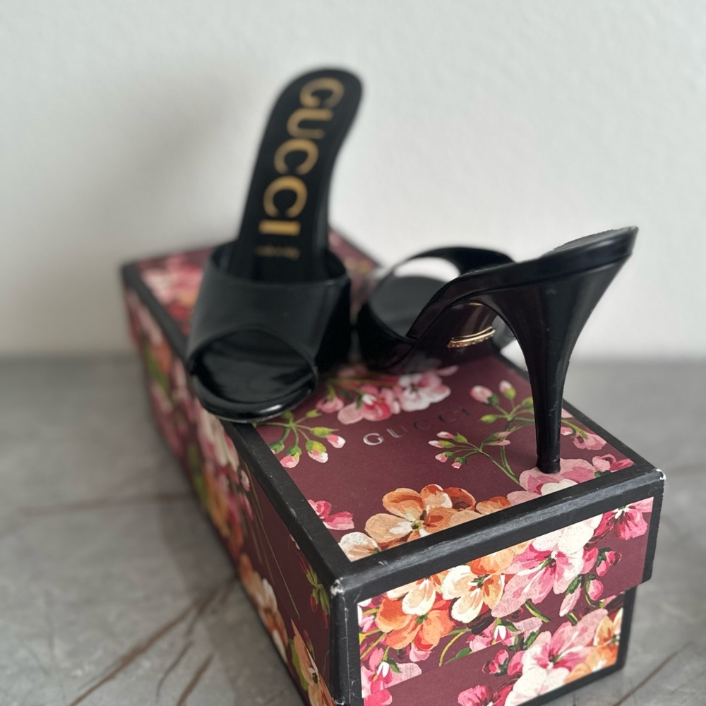 Gucci Black Heeled Sandals